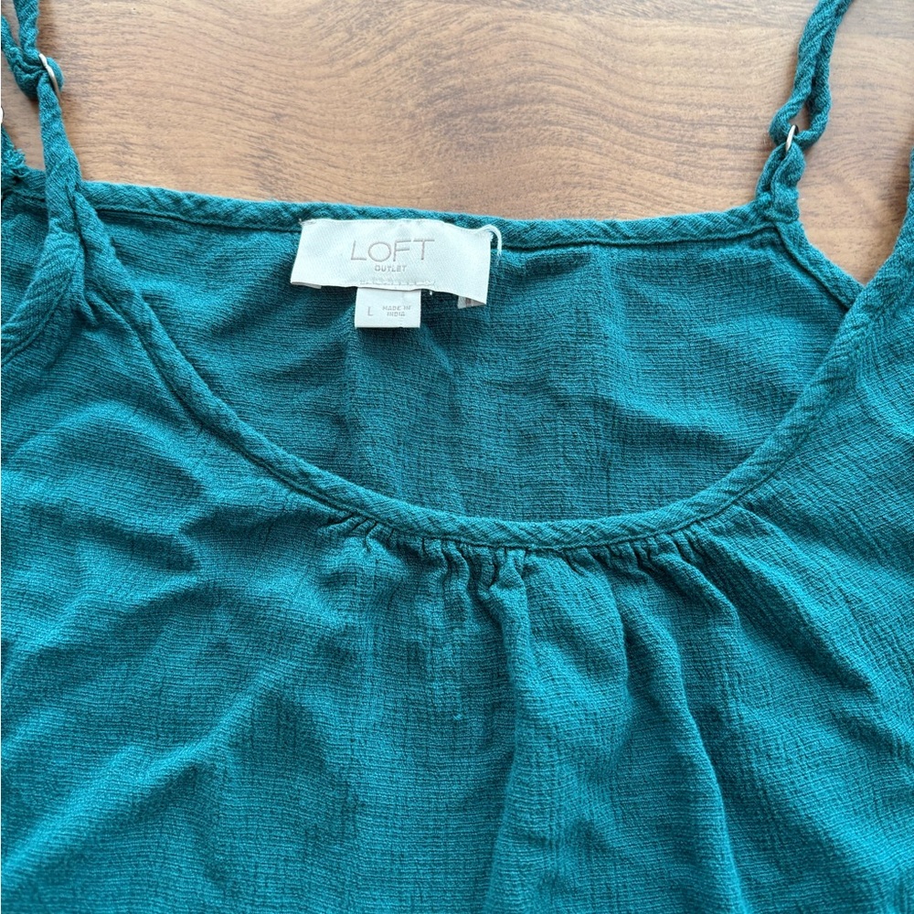 LOFT Triple Tiered mini dress in teal